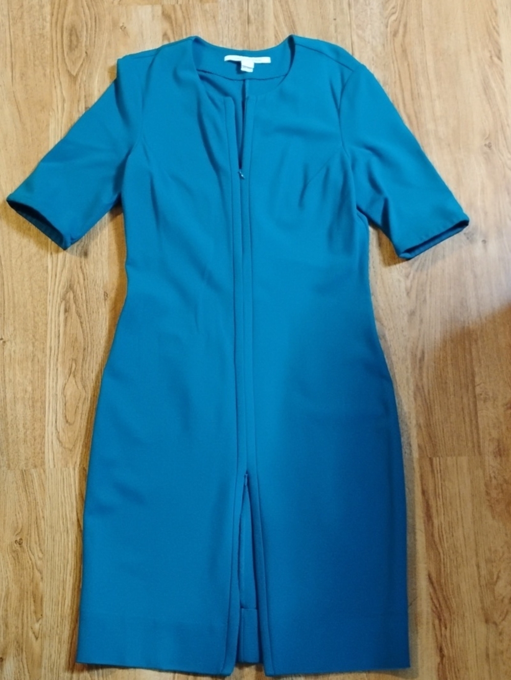 Diane Von Furstenberg Teal Midi Sheath Dress